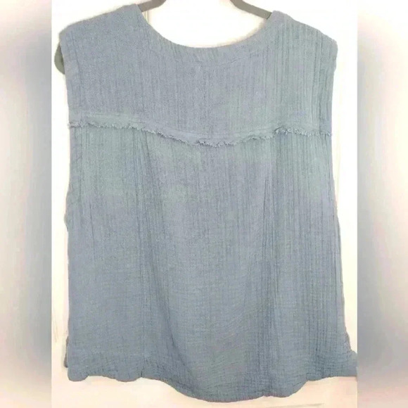 Free People Quilted Cotton Sage green sleeveless top size small‎ - Picture 2 of 4
